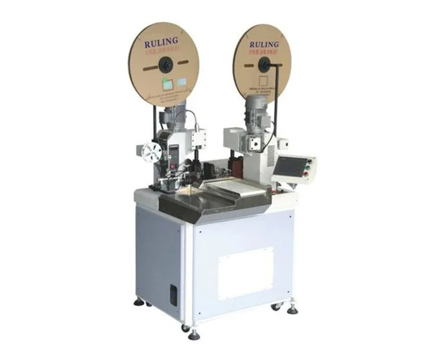 Wire stripping and terminal crimping machine